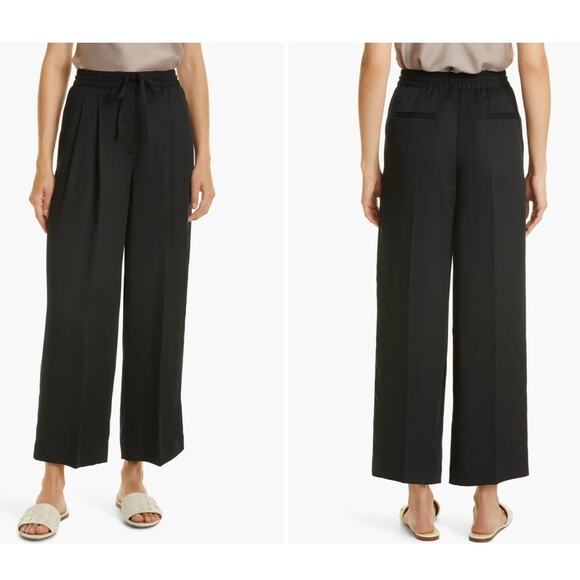 Club Monaco Women's Drawstring Waist Trousers in Caviar Size Medium - Picture 1 of 6